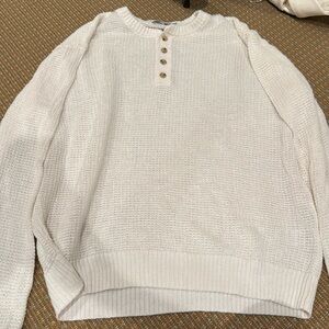 Onia linen Henley sweater white size medium men